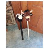 Two Plush Hobby Horses