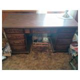 Wooden Desk with Decorative Details