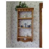 Wooden Wall Shelf with Heart Cutouts