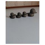 Four Brass Duck Figurines