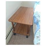 Woodgrain Rolling Side Table