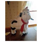 Holiday-Themed Lit Cow Decoration