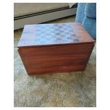 Wooden Box with Checkerboard Top