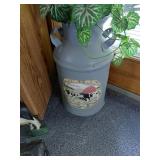 Gray Metal Milk Can with Handles