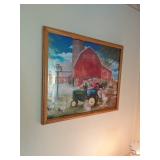 Framed Farm Scene Puzzle Art