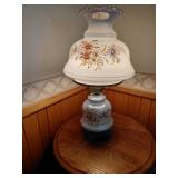Floral Glass Hurricane Lamp