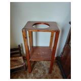 Wooden Stand with Circular Cutout