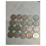Roll of Franklin Silver Half Dollars