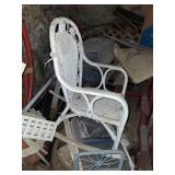 White Outdoor Wicker Rocker