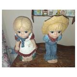 Ceramic Boy and Girl Figures
