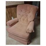 Reclining Rocker in Pink Fabric