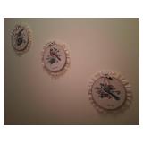 Three Embroidered Bird Panels