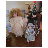 Three Porcelain Dolls