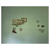 Wall Decor With Paintings and Shelf