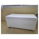 White Upholstered Storage Bench