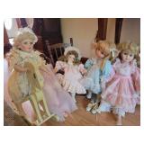 5 Porcelain Dolls