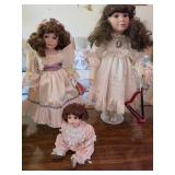 Three Porcelain Dolls