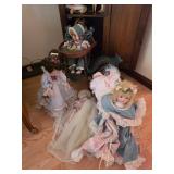 Porcelain Dolls with Furniture