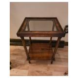 Wood and Glass Side Table