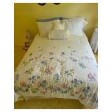 Full-Size Mattress with Floral Bedding