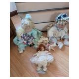 Three Porcelain Dolls