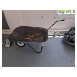 Metal Wheelbarrow with Blue Pan