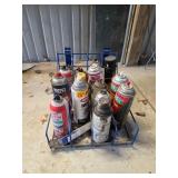 Partial Spray Cans With Metal Rack