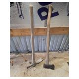 Two Wooden-Handle Hand Tools