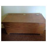 Wooden Storage Chest with Hinged Lid