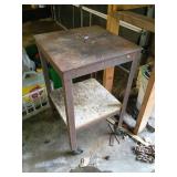 Rusty Two-Tier Metal Utility Cart