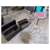 Metal Toolboxes and Stool Set