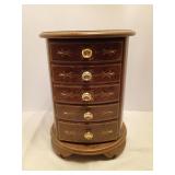 Wooden Jewelry Box with Drawers