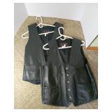 Two Genuine Leather Vests by PID