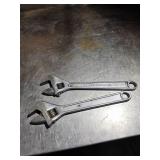 Two Adjustable Wrenches