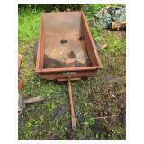 Rustic Red Metal Garden Cart