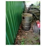 Metal Barrel With Round Cutout