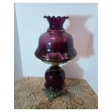 22" Purple Glass Electric Lamp