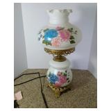 Hand-Painted Milk Glass Lamp