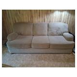 Beige Three-Seater Fabric Sofa