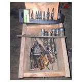 Wooden Box With Assorted Tools