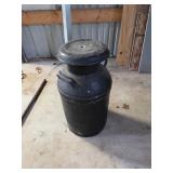 Black Vintage Milk Can with Lid