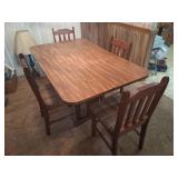 Wooden Table with Four Chairs