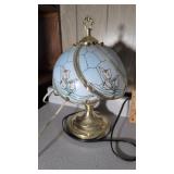 Brass Table Lamp with Floral Shade