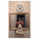 Gold-Framed Mirror with Decor Set