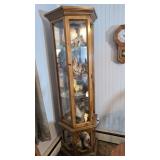 Wooden Curio Cabinet with Glass Panels