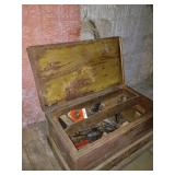 Wooden Tool Chest With Contents