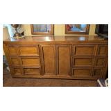Wooden Dresser with Side Mirrors