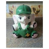 Green Elephant Ceramic Cookie Jar