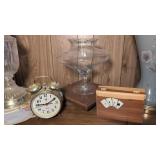 Glass Vase with Alarm Clock and Card Set and Lazy