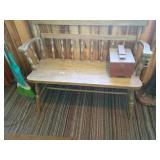 Wooden Bench with Spindle Back